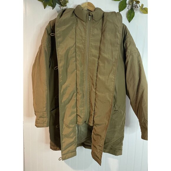 Vintage Utex Small Green Hooded Parka Coat With Wooden Toggles & Front Pockets - Picture 3 of 16